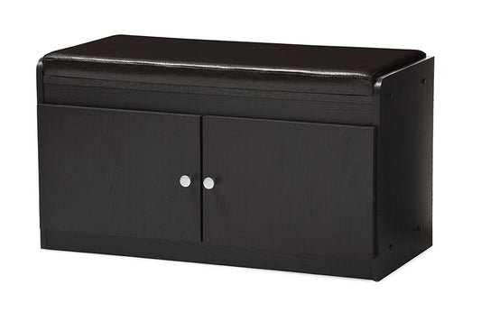 Baxton Studio - Margaret Shoe Cabinet in Dark Brown - SR-001-Espresso view 1