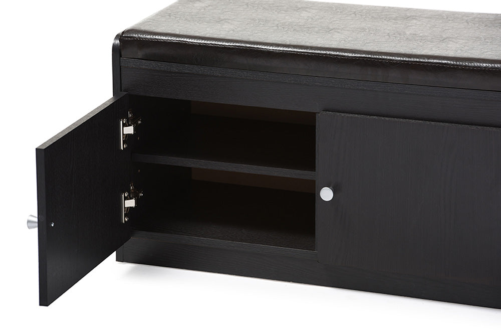 Baxton Studio - Margaret Shoe Cabinet in Dark Brown - SR-001-Espresso view 3