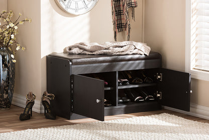 Baxton Studio - Margaret Shoe Cabinet in Dark Brown - SR-001-Espresso view 4