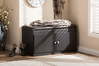 Baxton Studio - Margaret Shoe Cabinet in Dark Brown - SR-001-Espresso view 5