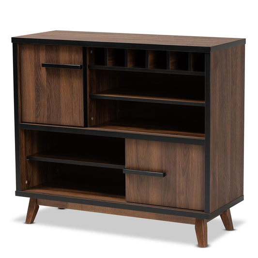 Baxton Studio - Margo Storage Cabinet in Walnut/Black - RT676-OCC-Walnut/Black-Cabinet view 1
