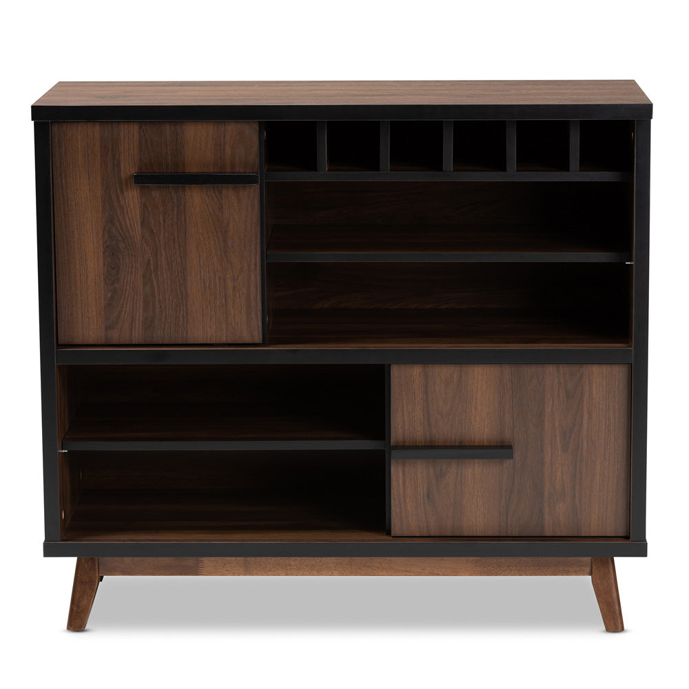 Baxton Studio - Margo Storage Cabinet in Walnut/Black - RT676-OCC-Walnut/Black-Cabinet view 3