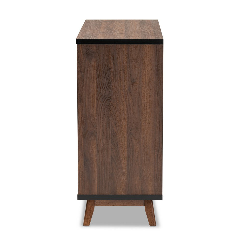 Baxton Studio - Margo Storage Cabinet in Walnut/Black - RT676-OCC-Walnut/Black-Cabinet view 4