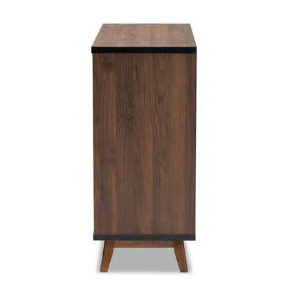 Baxton Studio - Margo Storage Cabinet in Walnut/Black - RT676-OCC-Walnut/Black-Cabinet view 4
