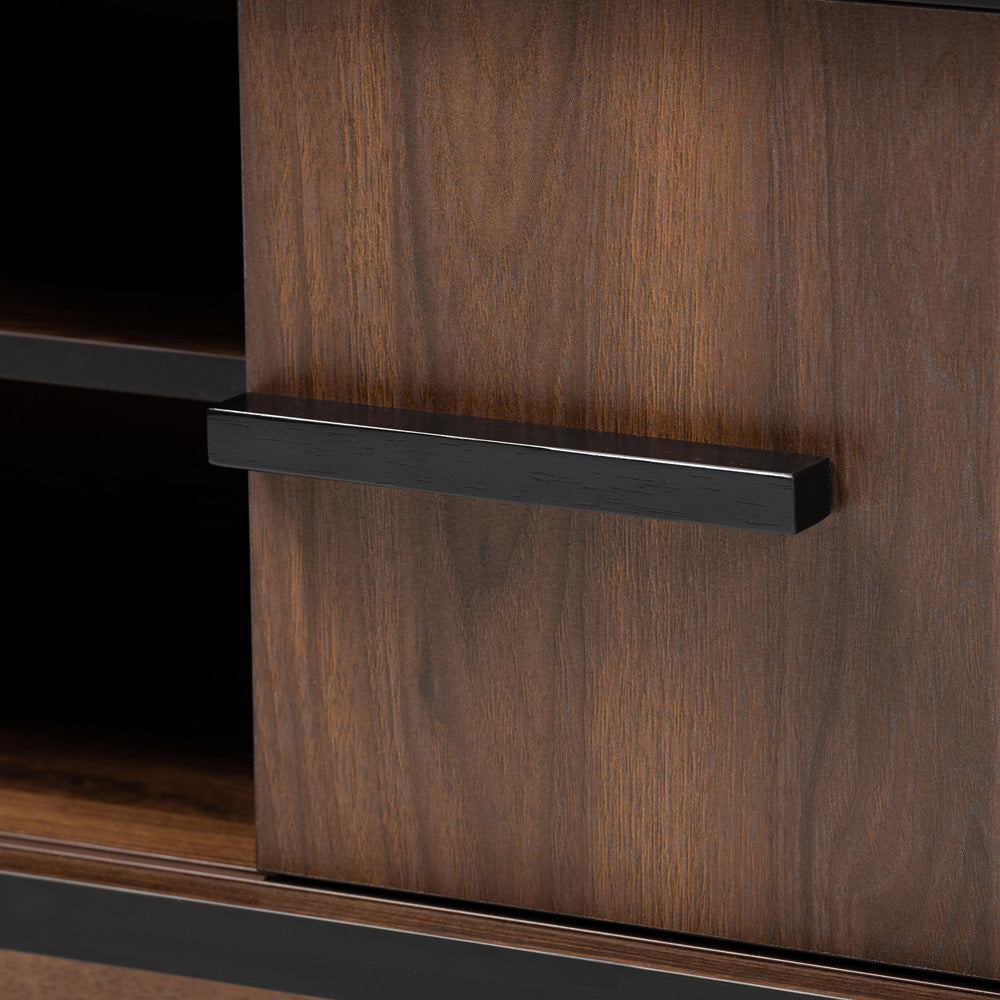 Baxton Studio - Margo Storage Cabinet in Walnut/Black - RT676-OCC-Walnut/Black-Cabinet view 5