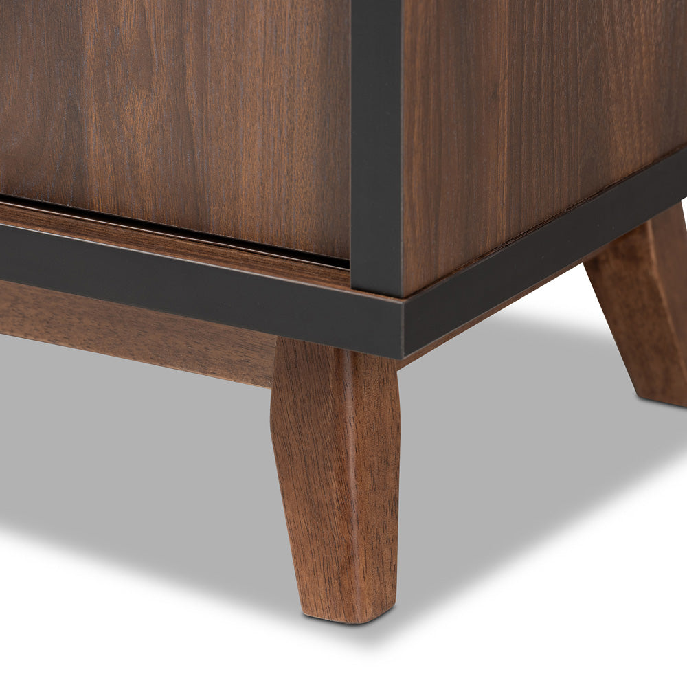 Baxton Studio - Margo Storage Cabinet in Walnut/Black - RT676-OCC-Walnut/Black-Cabinet view 6