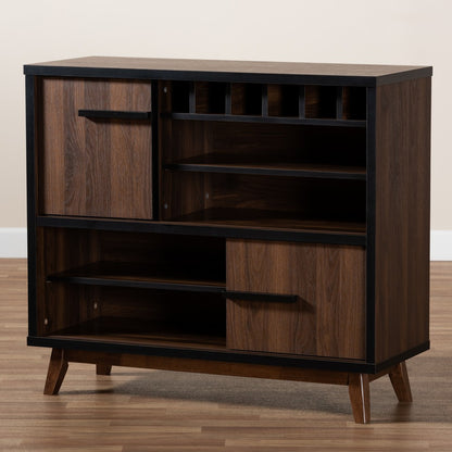 Baxton Studio - Margo Storage Cabinet in Walnut/Black - RT676-OCC-Walnut/Black-Cabinet view 8