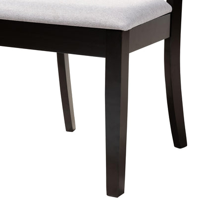 Baxton Studio - Mari Dining Set in Grey/Dark Brown - Mari-Grey/Dark Brown-5PC Dining Set view 6