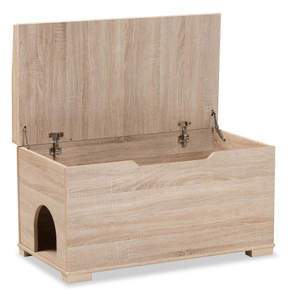 Baxton Studio - Mariam Cat House in Oak  - SECHC150140WI-Hana Oak-Cat House view 2