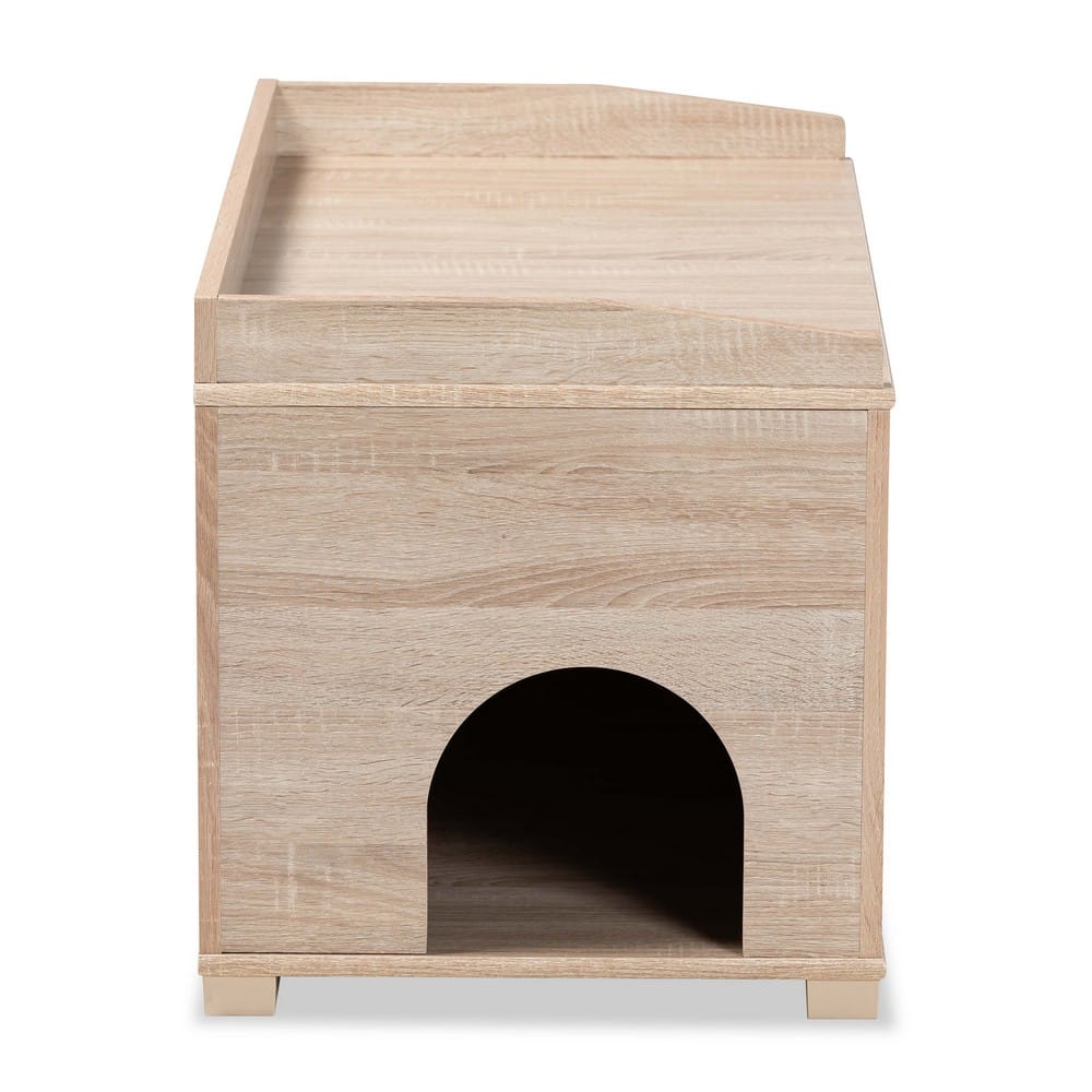 Baxton Studio - Mariam Cat House in Oak  - SECHC150140WI-Hana Oak-Cat House view 4