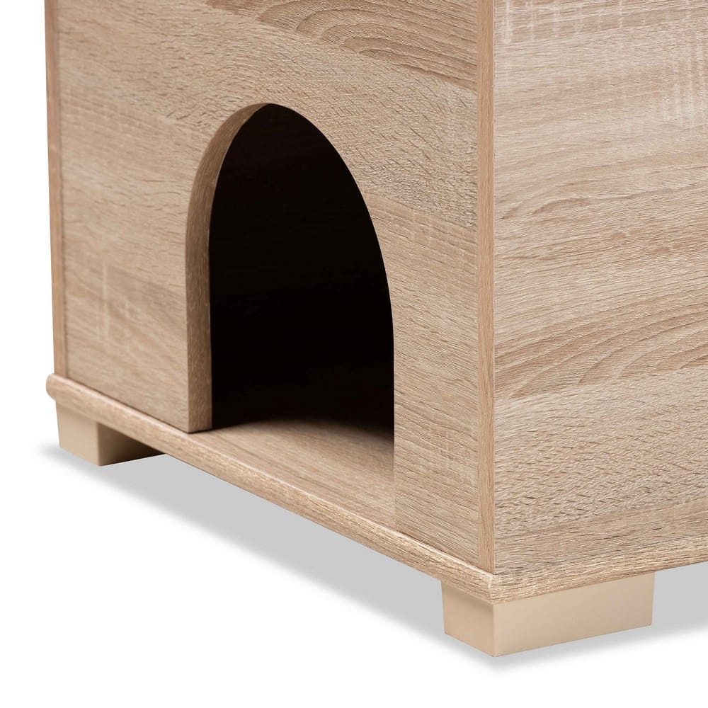 Baxton Studio - Mariam Cat House in Oak  - SECHC150140WI-Hana Oak-Cat House view 8