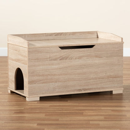 Baxton Studio - Mariam Cat House in Oak  - SECHC150140WI-Hana Oak-Cat House view 11
