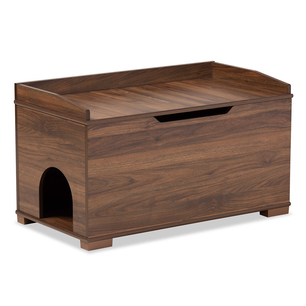 Baxton Studio - Mariam Cat House in Walnut Brown - SECHC150140WI-Walnut-Cat House view 1