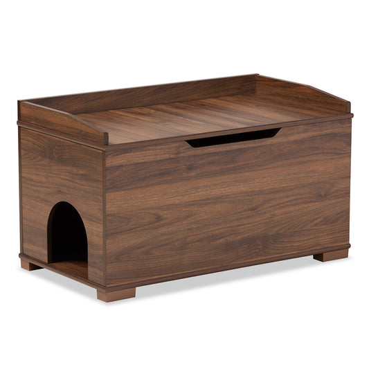 Baxton Studio - Mariam Cat House in Walnut Brown - SECHC150140WI-Walnut-Cat House view 1