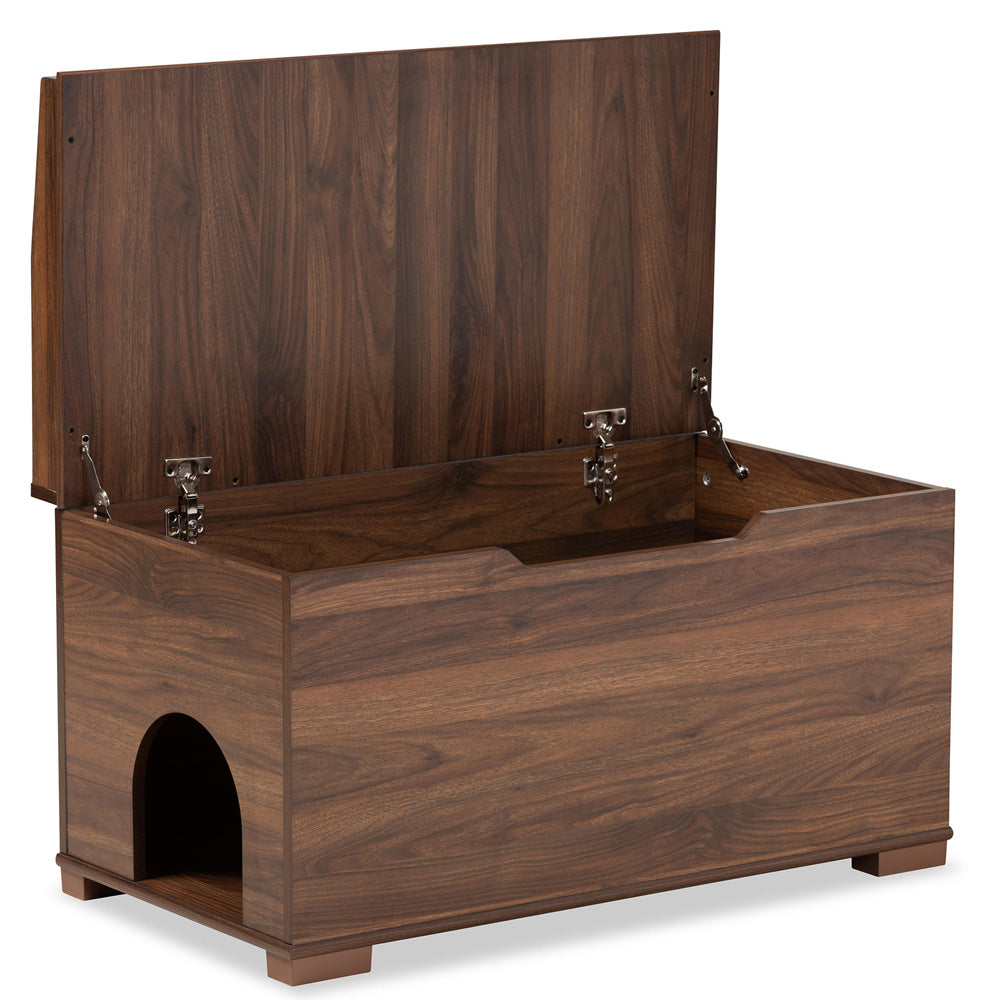 Baxton Studio - Mariam Cat House in Walnut Brown - SECHC150140WI-Walnut-Cat House view 2