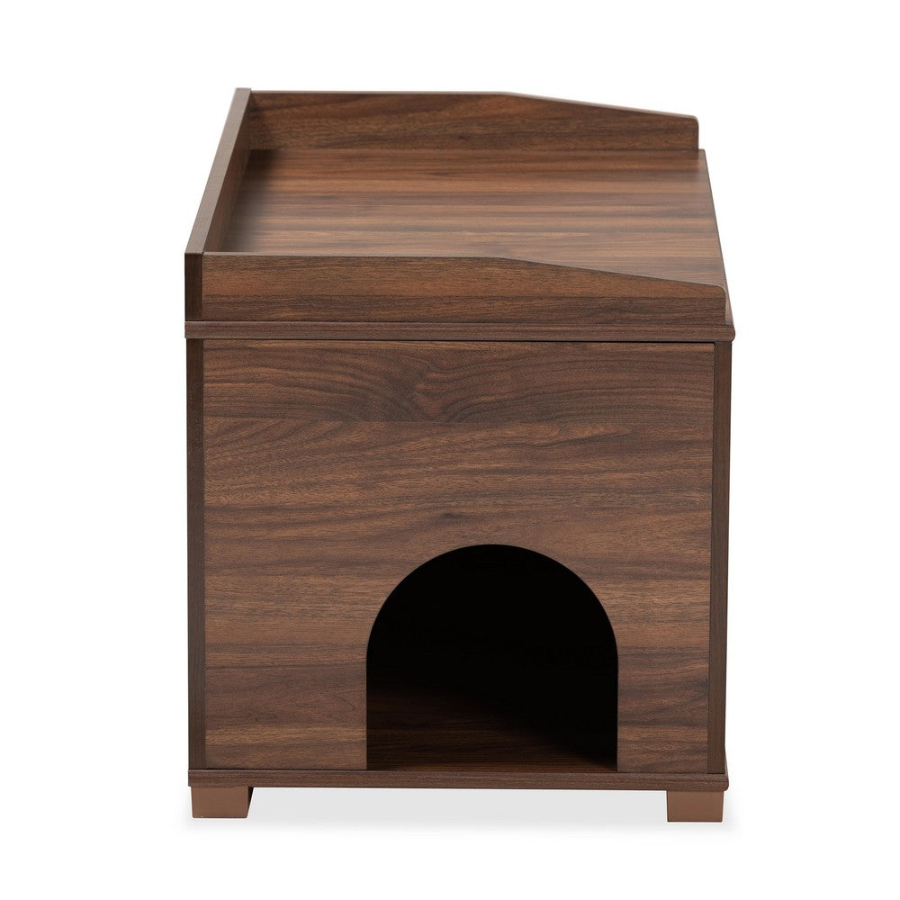 Baxton Studio - Mariam Cat House in Walnut Brown - SECHC150140WI-Walnut-Cat House view 4