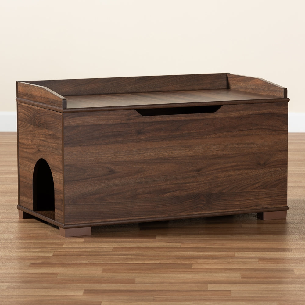 Baxton Studio - Mariam Cat House in Walnut Brown - SECHC150140WI-Walnut-Cat House view 11