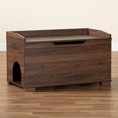Baxton Studio - Mariam Cat House in Walnut Brown - SECHC150140WI-Walnut-Cat House view 11