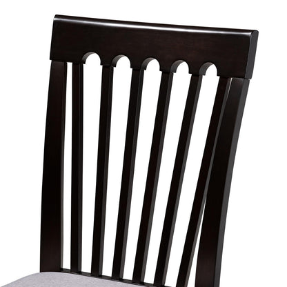 Baxton Studio - Marian Dining Set in Grey/Dark Brown - Gwen-Grey/Dark Brown-5PC Dining Set view 5