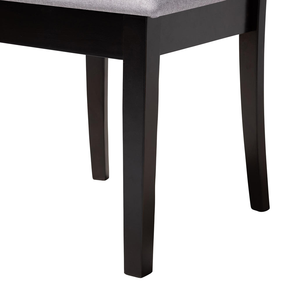 Baxton Studio - Marian Dining Set in Grey/Dark Brown - Gwen-Grey/Dark Brown-5PC Dining Set view 6