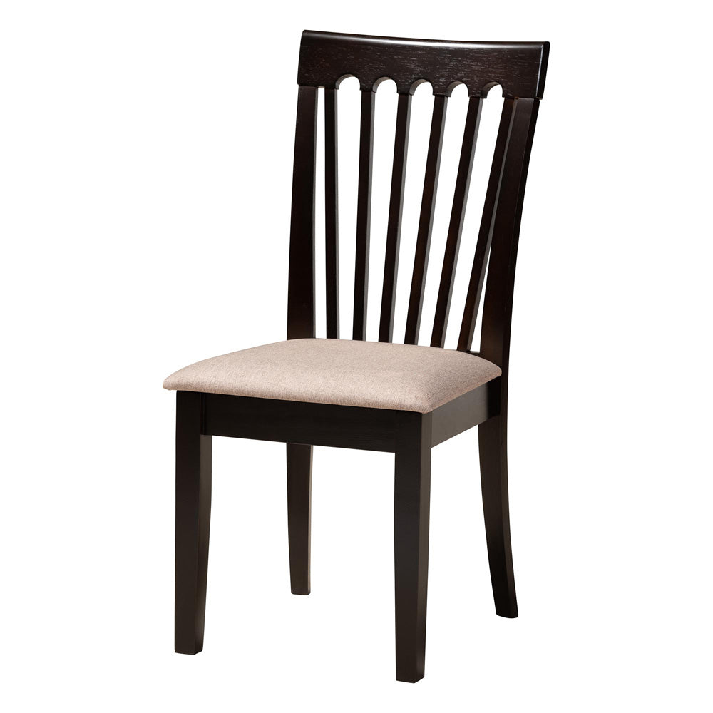 Baxton Studio - Marian Dining Set in Sand/Dark Brown - Gwen-Sand/Dark Brown-5PC Dining Set view 2