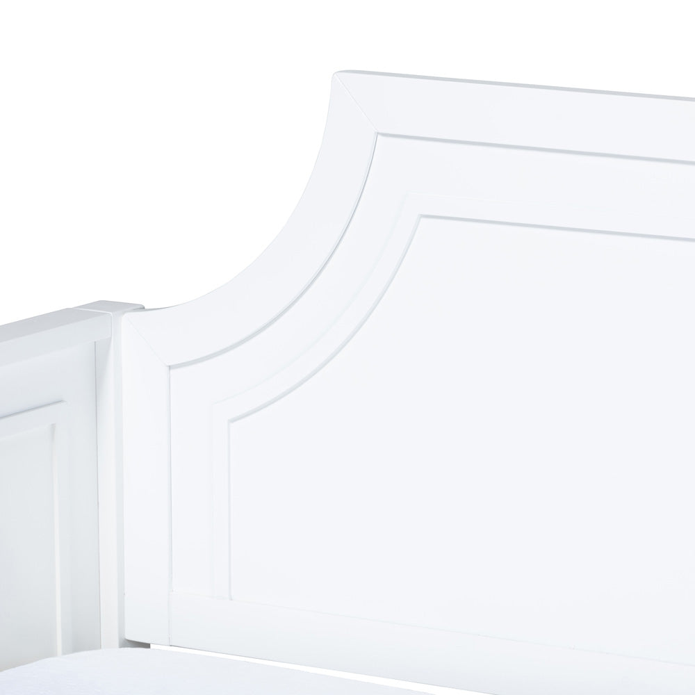Baxton Studio - Mariana Full Size Daybed with Trundle in White - Mariana-White-Daybed-F/T view 6