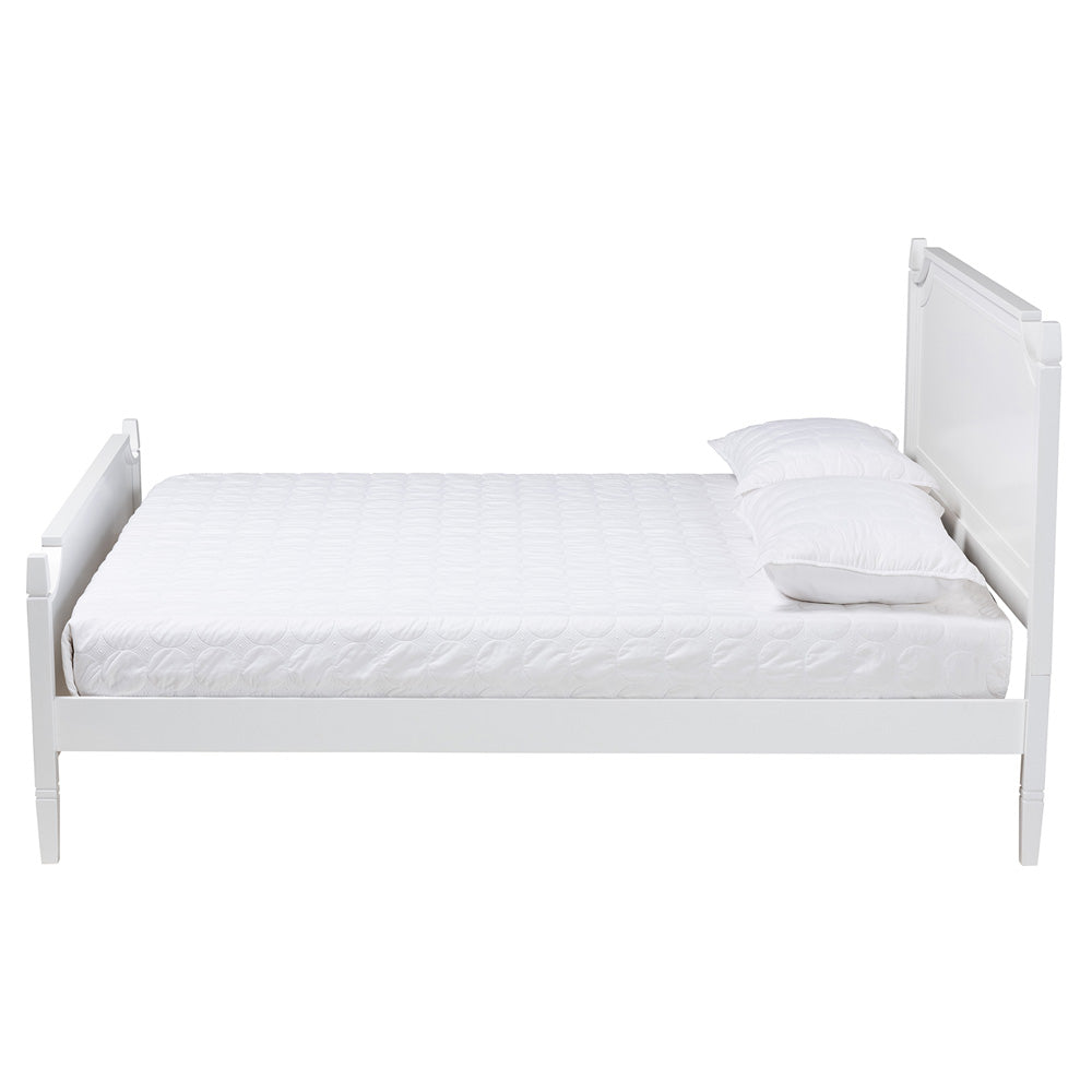 Baxton Studio - Mariana Queen Size Bed in White - Mariana-White-Queen view 2