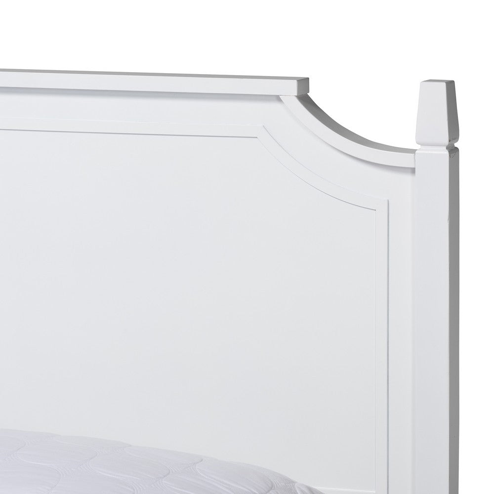 Baxton Studio - Mariana Queen Size Bed in White - Mariana-White-Queen view 4