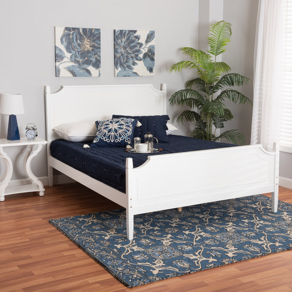 Baxton Studio - Mariana Queen Size Bed in White - Mariana-White-Queen view 7