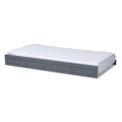 Baxton Studio - Mariana Trundle in Grey - Mariana-Grey-Trundle view 1