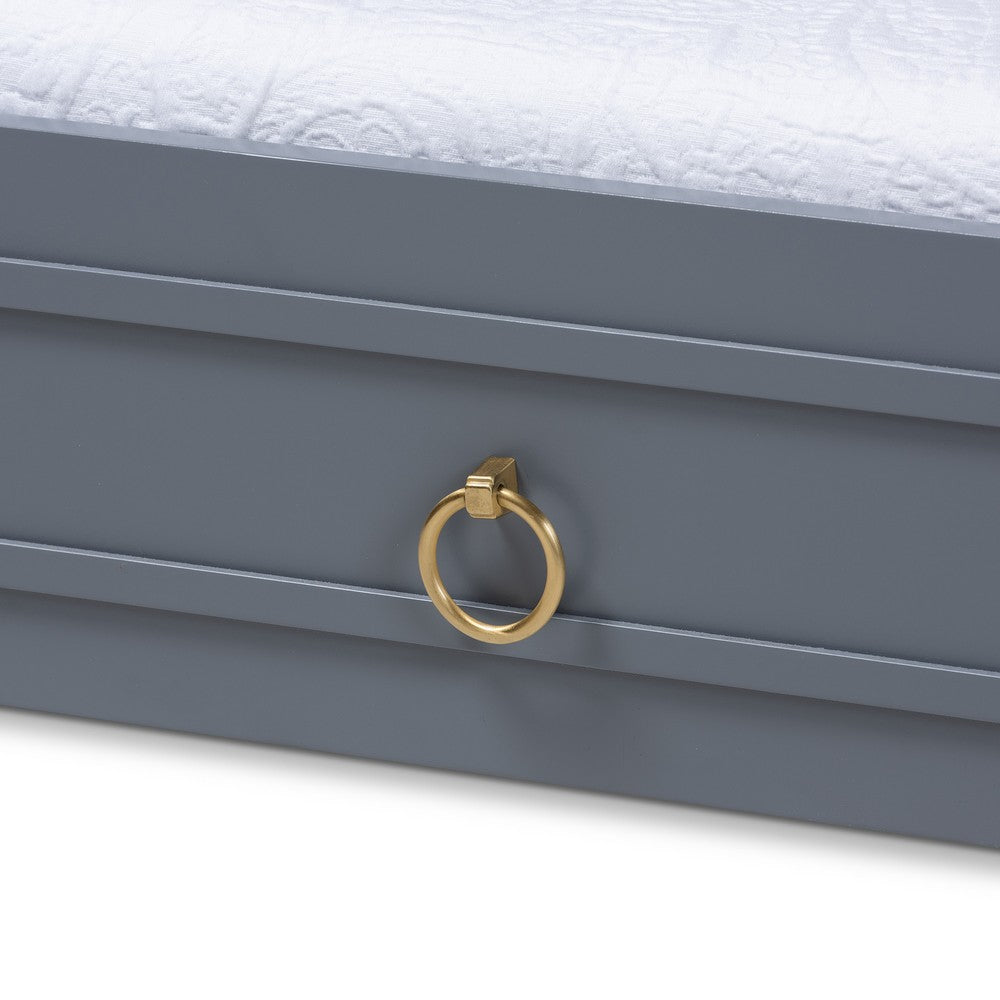 Baxton Studio - Mariana Trundle in Grey - Mariana-Grey-Trundle view 4