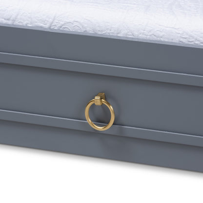 Baxton Studio - Mariana Trundle in Grey - Mariana-Grey-Trundle view 4
