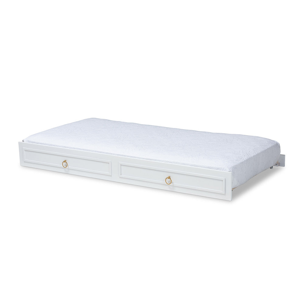 Baxton Studio - Mariana Trundle in White - Mariana-White-Trundle view 1