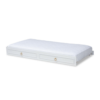 Baxton Studio - Mariana Trundle in White - Mariana-White-Trundle view 1