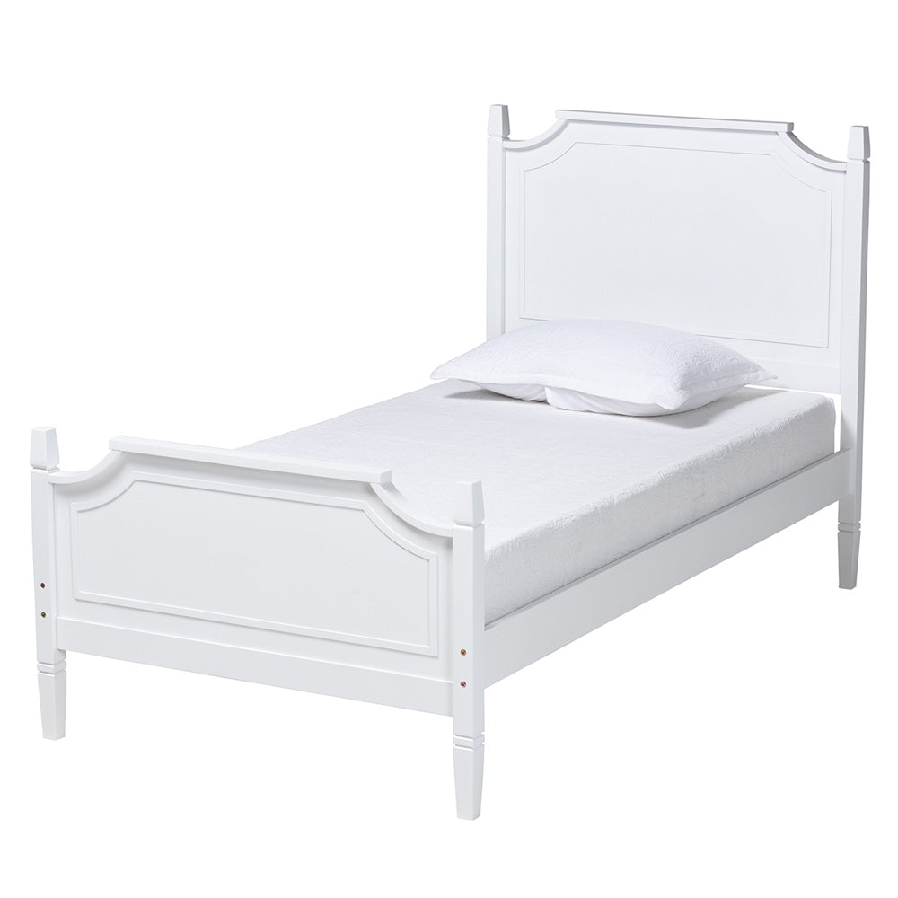Baxton Studio - Mariana Twin Size Bed in White - Mariana-White-Twin view 1