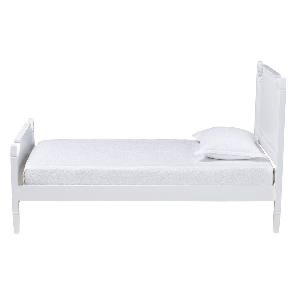 Baxton Studio - Mariana Twin Size Bed in White - Mariana-White-Twin view 2