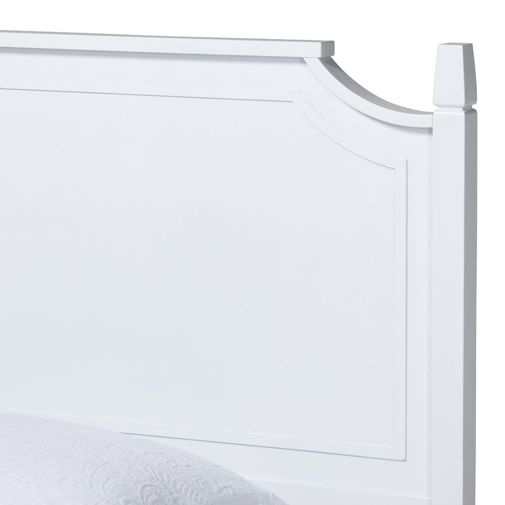 Baxton Studio - Mariana Twin Size Bed in White - Mariana-White-Twin view 4