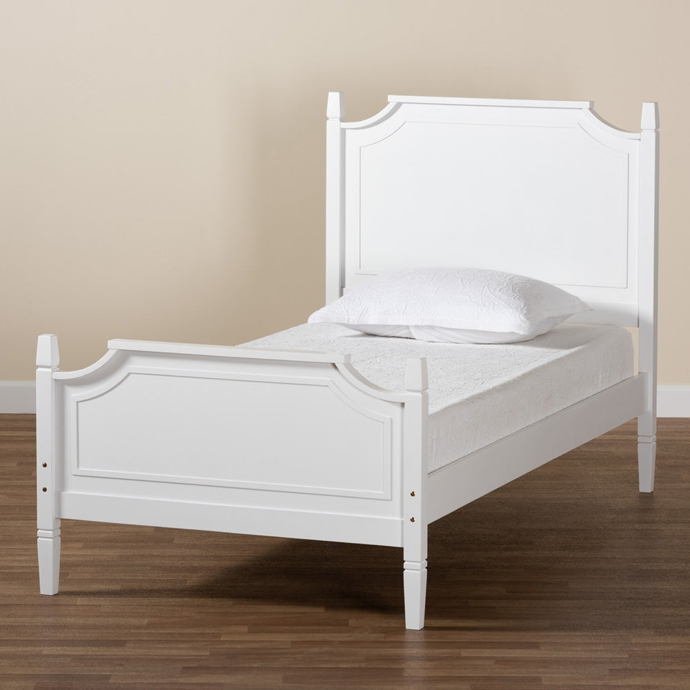 Baxton Studio - Mariana Twin Size Bed in White - Mariana-White-Twin view 7