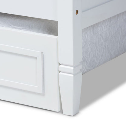 Baxton Studio - Mariana Twin Size Daybed with Trundle in White - Mariana-White-Daybed-T view 8