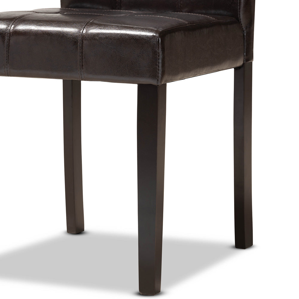 Baxton Studio - Marie Dining Set in Dark Brown/Espresso Brown - Marie-Dark Brown-5PC Dining Set view 6