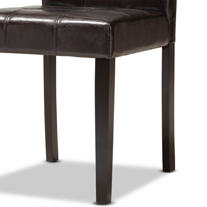Baxton Studio - Marie Dining Set in Dark Brown/Espresso Brown - Marie-Dark Brown-5PC Dining Set view 6