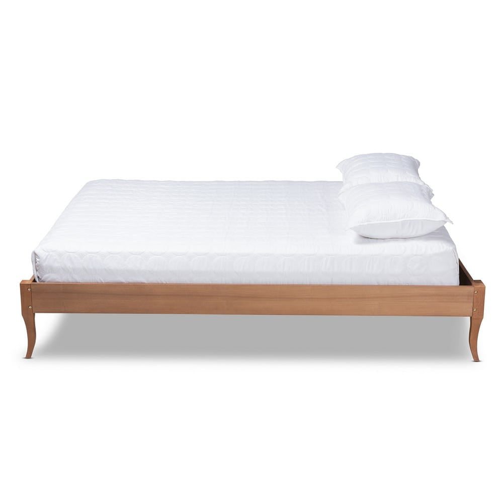 Baxton Studio - Marieke King Size Bed Frame in Ash walnut - MG97132-Ash Walnut-King-Frame view 2