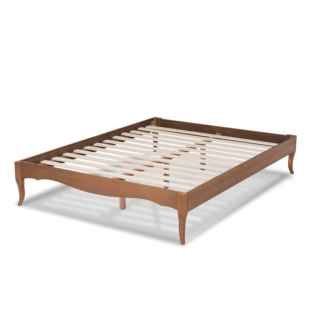 Baxton Studio - Marieke King Size Bed Frame in Ash walnut - MG97132-Ash Walnut-King-Frame view 3
