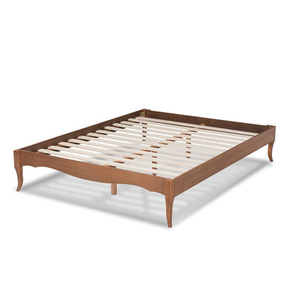 Baxton Studio - Marieke King Size Bed Frame in Ash walnut - MG97132-Ash Walnut-King-Frame view 3
