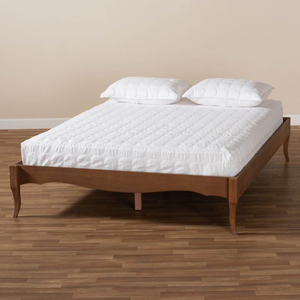 Baxton Studio - Marieke King Size Bed Frame in Ash walnut - MG97132-Ash Walnut-King-Frame view 5