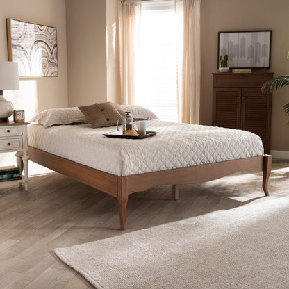 Baxton Studio - Marieke King Size Bed Frame in Ash walnut - MG97132-Ash Walnut-King-Frame view 6