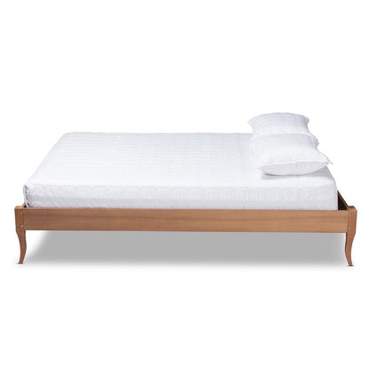 Baxton Studio - Marieke Queen Size Bed Frame in Ash walnut - MG97132-Ash Walnut-Queen-Frame view 2