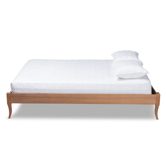 Baxton Studio - Marieke Queen Size Bed Frame in Ash walnut - MG97132-Ash Walnut-Queen-Frame view 2