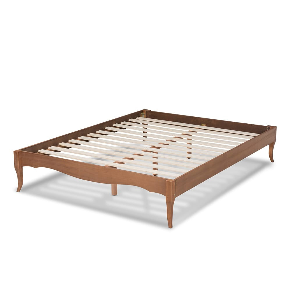 Baxton Studio - Marieke Queen Size Bed Frame in Ash walnut - MG97132-Ash Walnut-Queen-Frame view 3