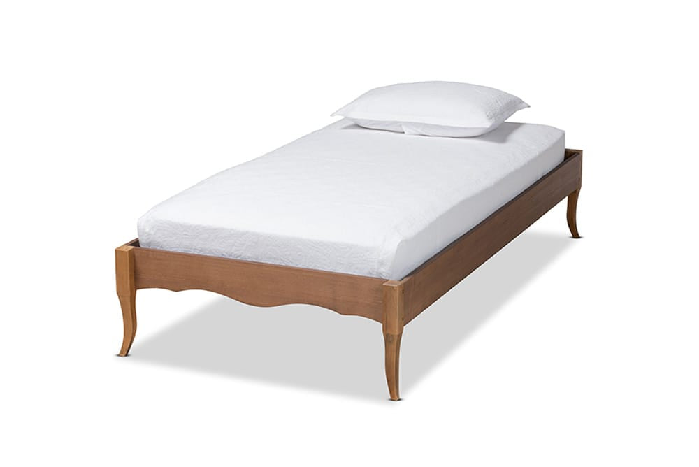 Baxton Studio - Marieke Twin Size Bed Frame in Ash Walnut - MG97132-Ash Walnut-Twin-Frame view 1